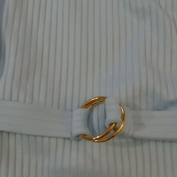 Melissa Obadash St Tropez Sky  belted scoop neck 1 piece swimsuit size 12 NWT - Picture 4 of 5